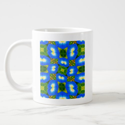 Morning glory pattern giant coffee mug