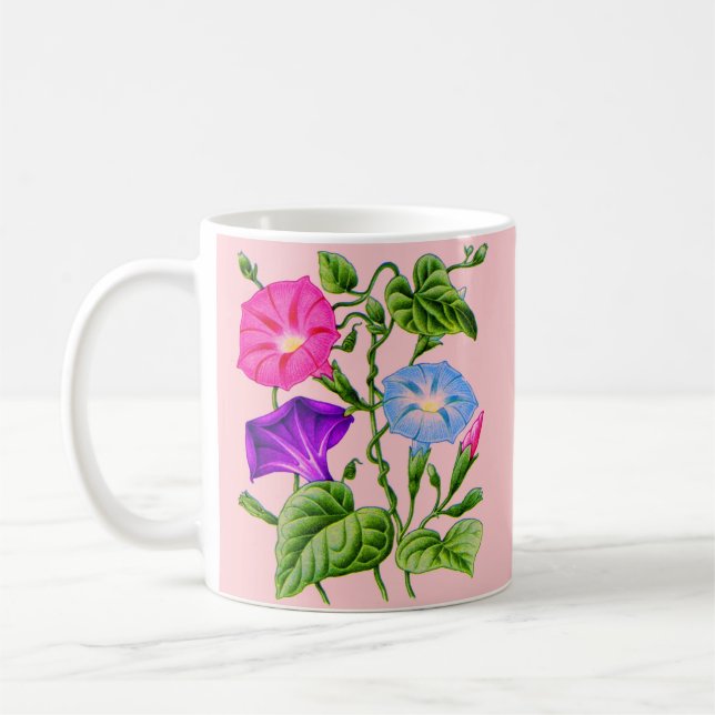 morning glory print coffee mug (Left)