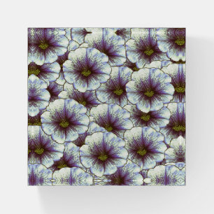 Morning Glory Purple and White Paperweight