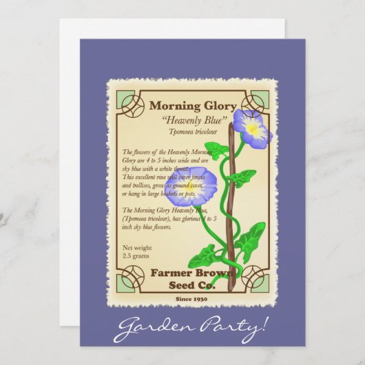 Morning Glory Seed Packet (Front/Back)