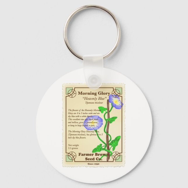 Morning Glory Seed Packet Keychain (Front)