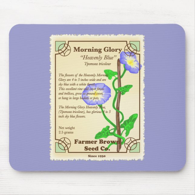Morning Glory Seed Packet Mouse Pad (Front)