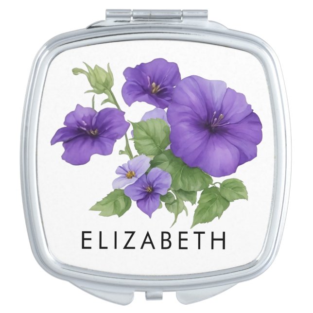  Morning Glory September Birth Flower Gift For Her Compact Mirror (Front)