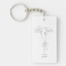 Morning Glory September Birth Flower Keychain