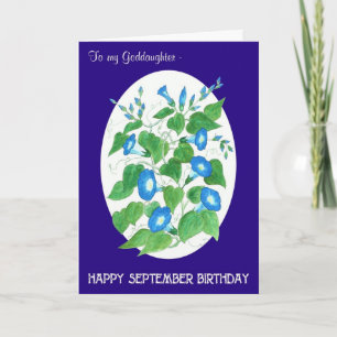Morning Glory September Birthday for Goddaughter Card