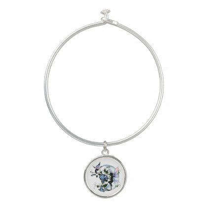 Morning Glory Shadow Fairy and Cosmic Cat Bangle Bracelet