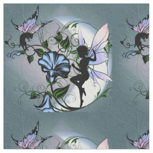 Morning Glory Shadow Fairy and Cosmic Cat Fabric