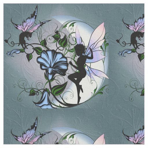 Morning Glory Shadow Fairy and Cosmic Cat Fabric