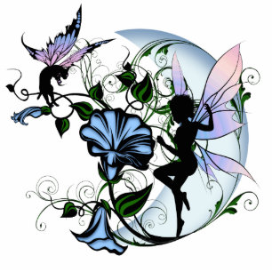 Morning Glory Shadow Fairy and Cosmic Cat Statuette