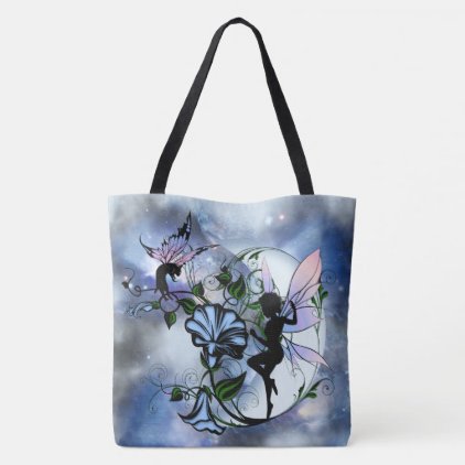 Morning Glory Shadow Fairy and Cosmic Cat Tote Bag