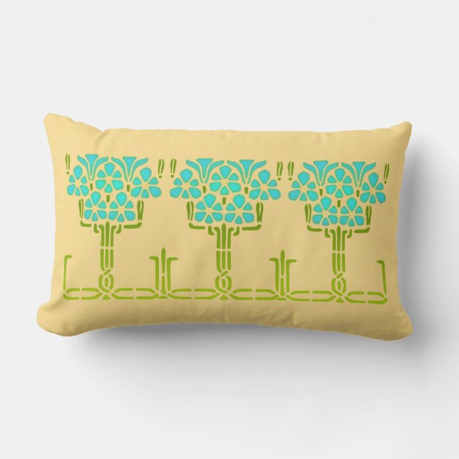 Morning Glory Stencil Pillow (Front)