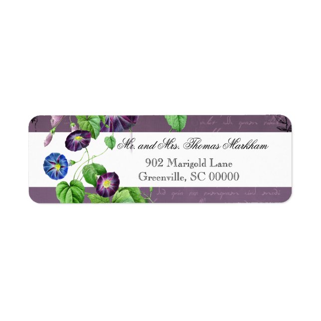 Morning Glory Summer Personalized Address Labels (Front)