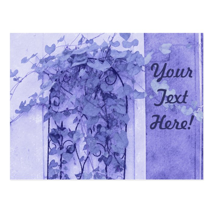 Morning Glory Trellis Violet Sketch Post Cards