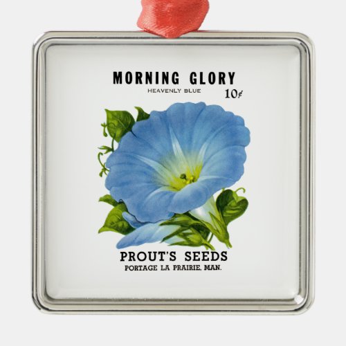 Morning Glory Vintage Seed Packet Metal Ornament