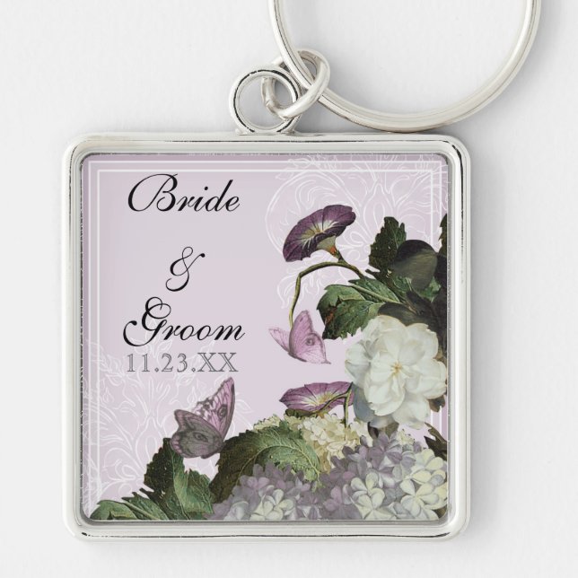 Morning Glory Wedding - Personalized Key Chain (Front)