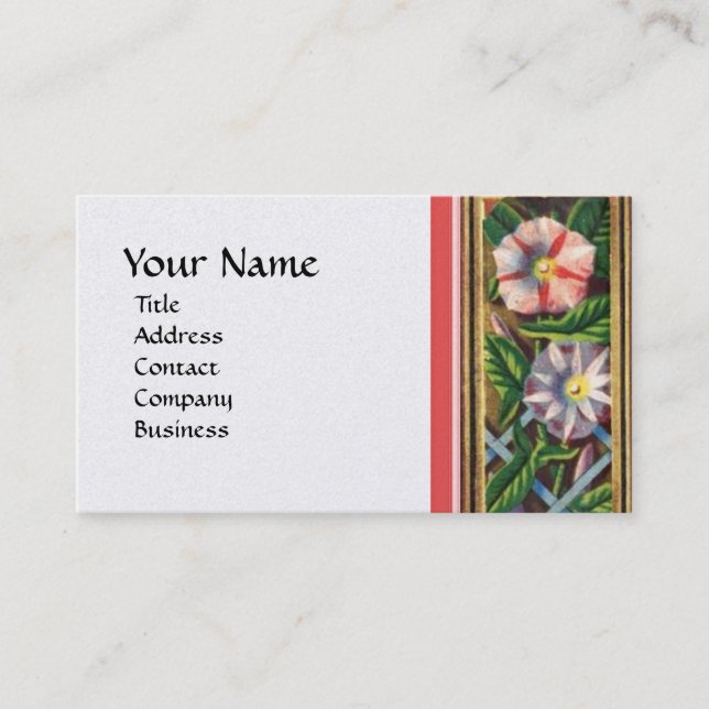 MORNING GLORY WHITE PEARL PAPER BUSINESS CARD (Front)