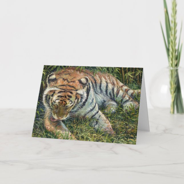 "Morning Grooming" Blank Note Card (Front)