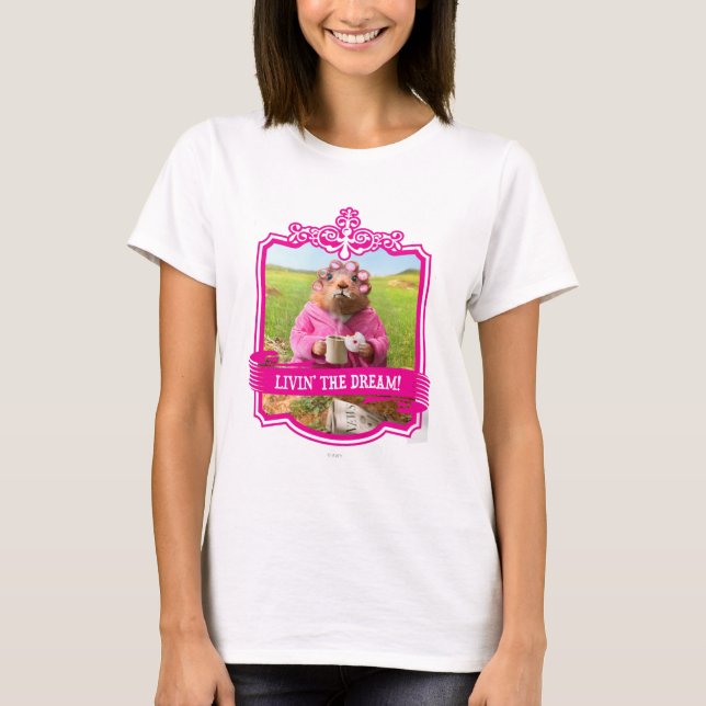 Morning Groundhog with Breakfast Donut and Coffee T-Shirt (Front)