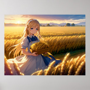 Morning Harvest: Anime Fields Poster