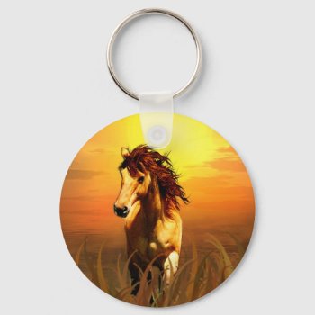 Morning Horse Keychain by deemac1 at Zazzle