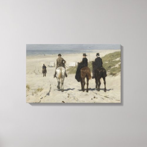 Morning Horse Ride on the Beach by Anton Mauve Canvas Print