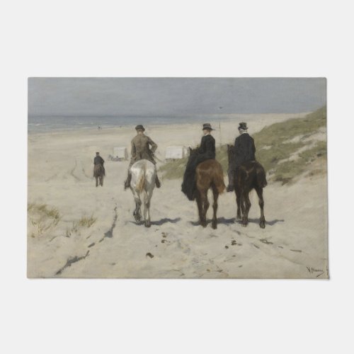 Morning Horse Ride on the Beach by Anton Mauve Doormat