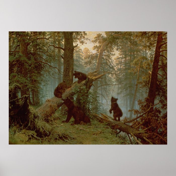Morning in a Pine Forest, 1889 Poster