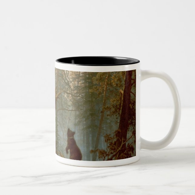 Morning in a Pine Forest, 1889 Two-Tone Coffee Mug (Right)