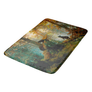 Morning in a Pine Forest Bear with Cubs Shishkin   Bath Mat