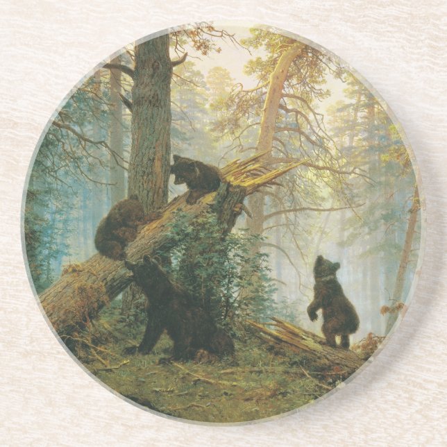 Morning in a Pine Forest by Ivan Shishkin Coaster (Front)