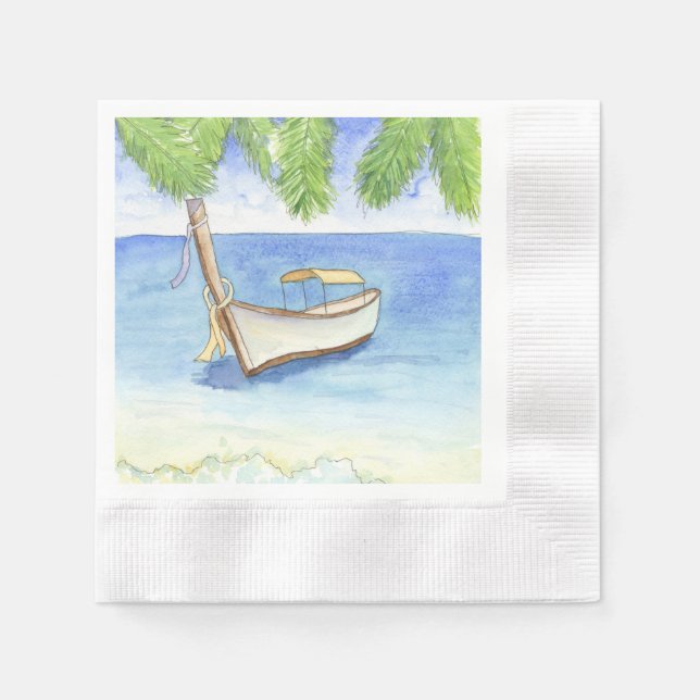 Morning in Bali Watercolor Napkins (Front)