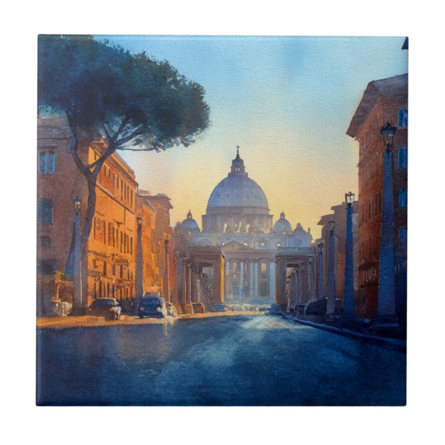 Morning in Rome Ceramic Tile (Front)