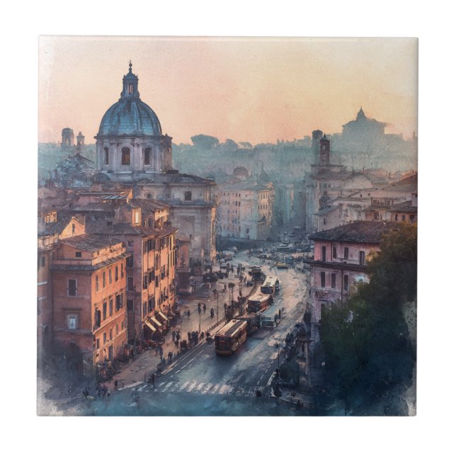 Morning in Rome Ceramic Tile (Front)