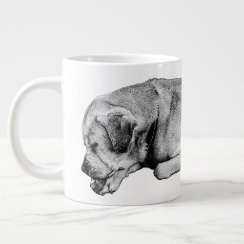 Morning Kindness, Paw-Quiet Dog Giant Coffee Mug