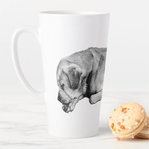 Morning Kindness, Paw-Quiet Dog Latte Mug