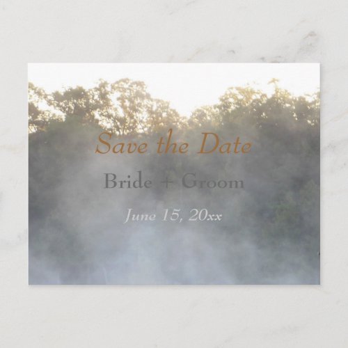 Morning Lake Mist Save the Date Announcement Postcard