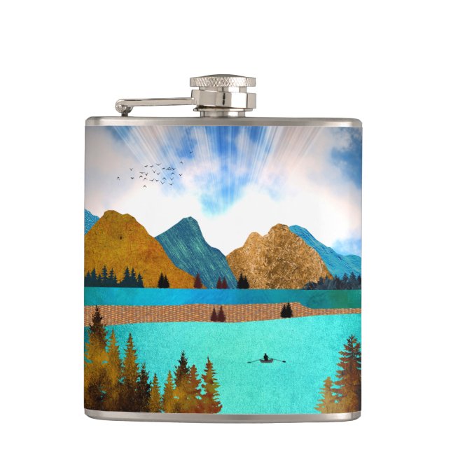 Morning Lake Rower Flask (Front)