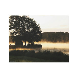 Morning Lake Scene 14x11 (35x27.5cm) wamecna Metal Print