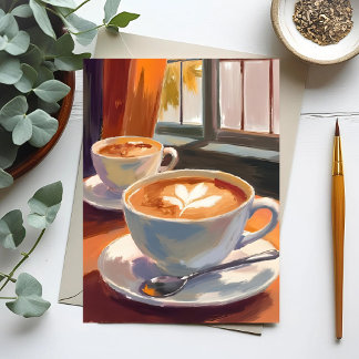 Morning Latte | Coffee Watercolor Painting Postcard