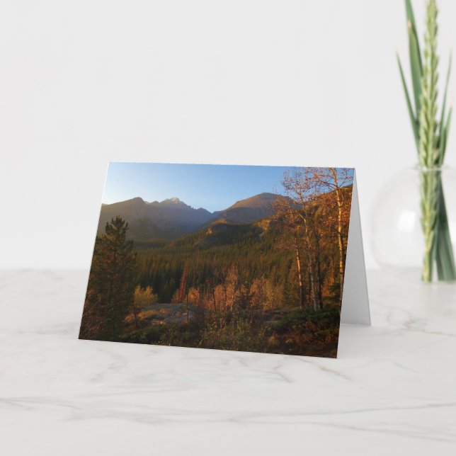 Morning Light on Rocky Mountains in Autumn Card (Front)