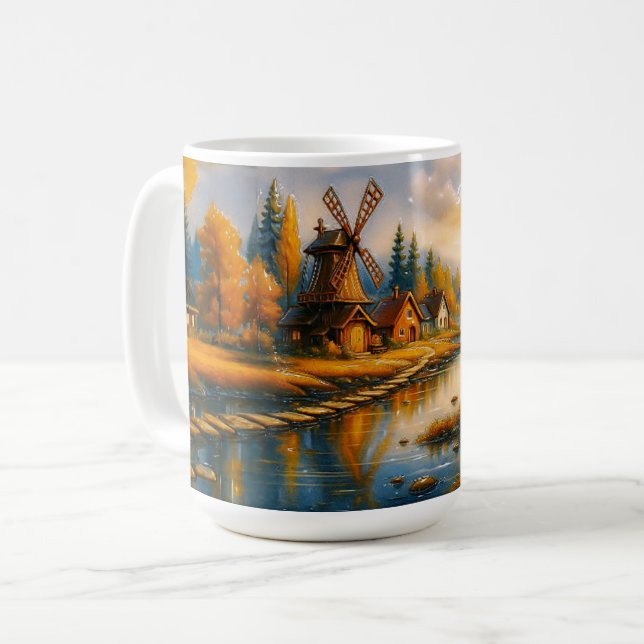 Morning Light Over the Windmill Coffee Mug (Front Left)