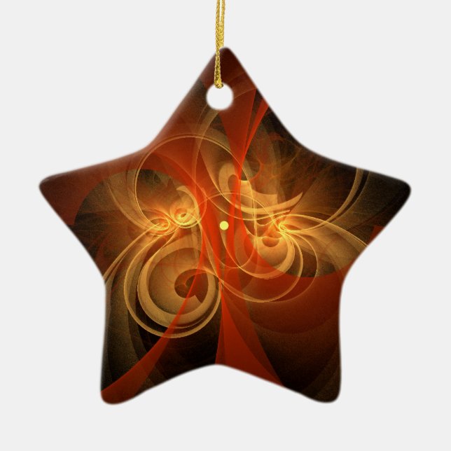 Morning Magic Modern Abstract Light Energy Art Ceramic Ornament (Front)