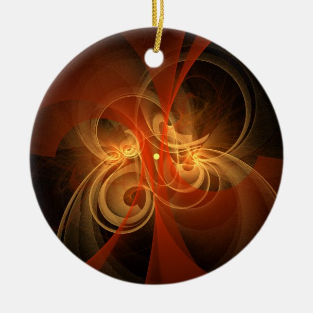 Morning Magic Modern Abstract Light Energy Art Ceramic Ornament (Front)