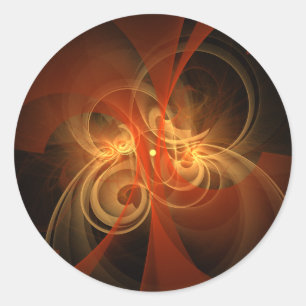 Morning Magic Modern Abstract Light Energy Art Classic Round Sticker