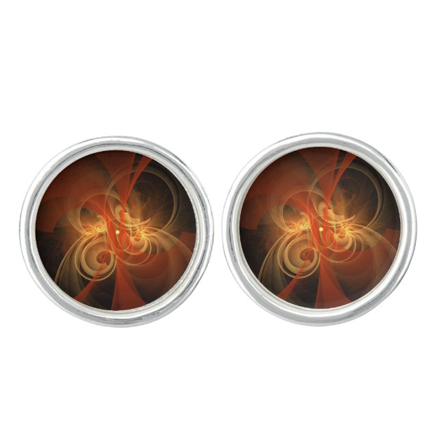 Morning Magic Modern Abstract Light Energy Art Cufflinks (Front)