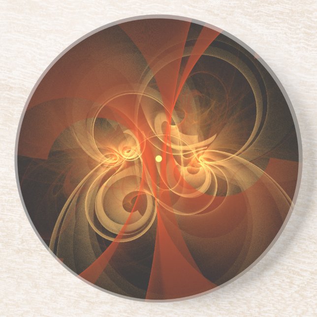 Morning Magic Modern Abstract Light Energy Art Drink Coaster (Front)