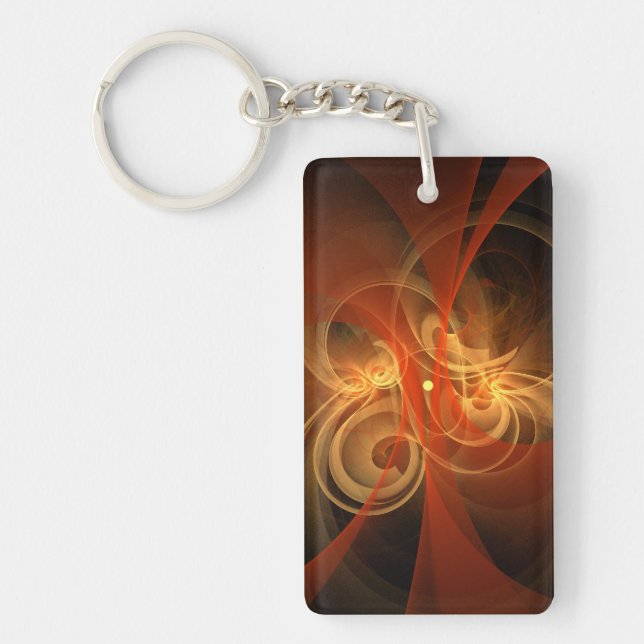 Morning Magic Modern Abstract Light Energy Art Keychain (Front)