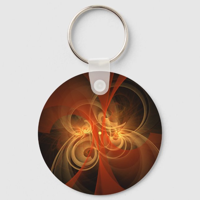 Morning Magic Modern Abstract Light Energy Art Keychain (Front)