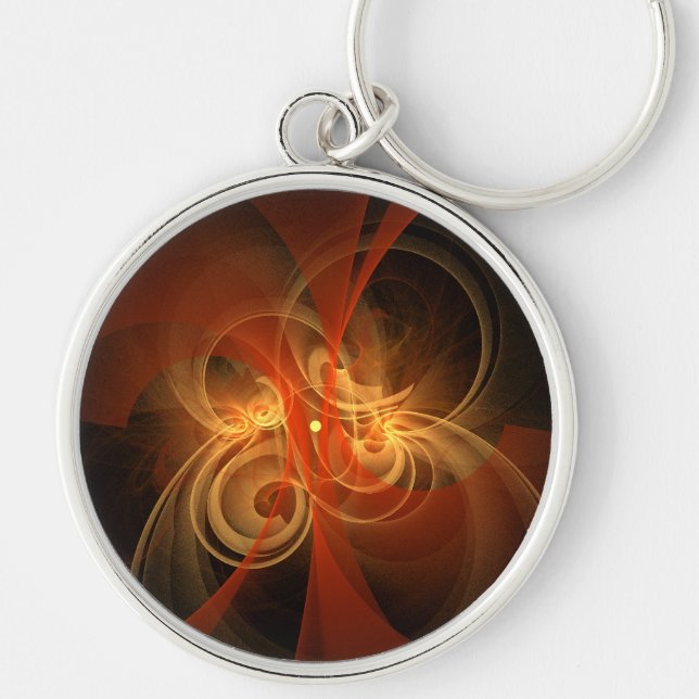 Morning Magic Modern Abstract Light Energy Art Keychain (Front)