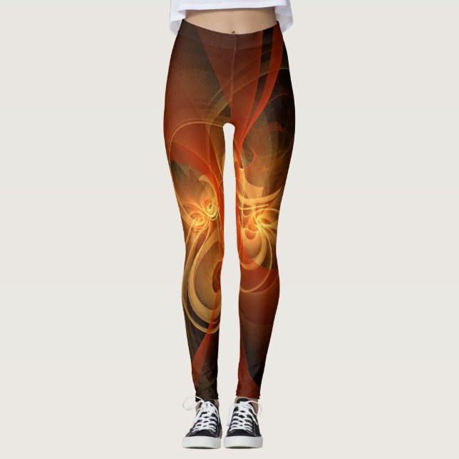 Morning Magic Modern Abstract Light Energy Art Leggings (Front)